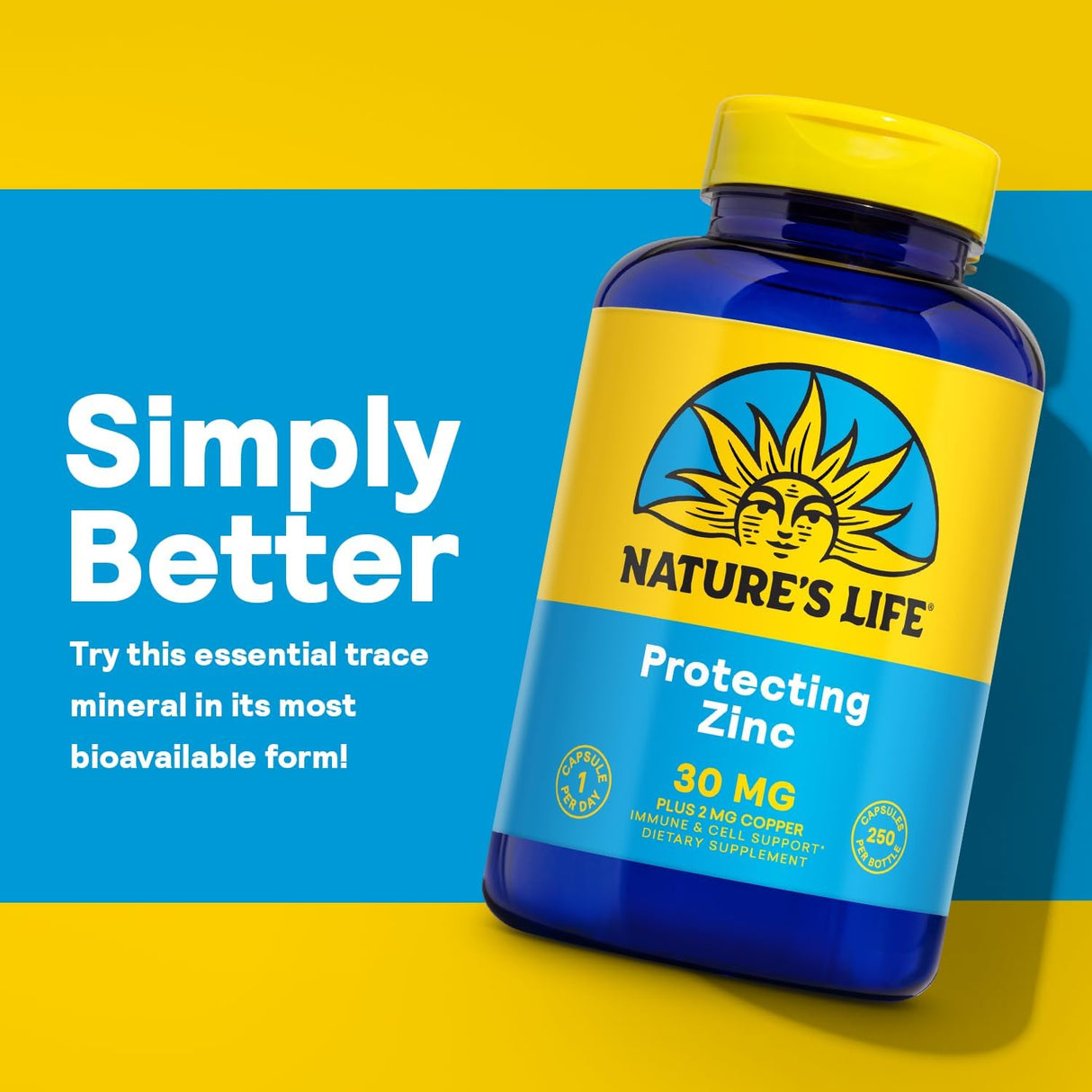 Natures Life Zinc Picolinate 30mg + Cobre 2mg, 250 Cápsulas