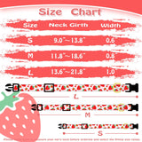 Collar de algodón para perros - Diseño fresa - Ajustable y suave