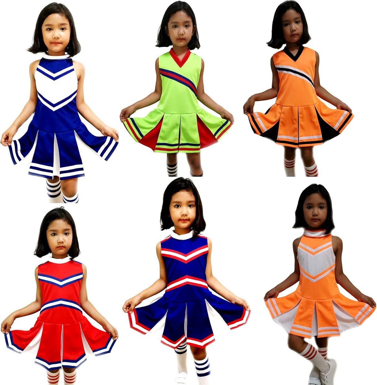 Disfraces de animadora para niñas talla S naranja y negro
