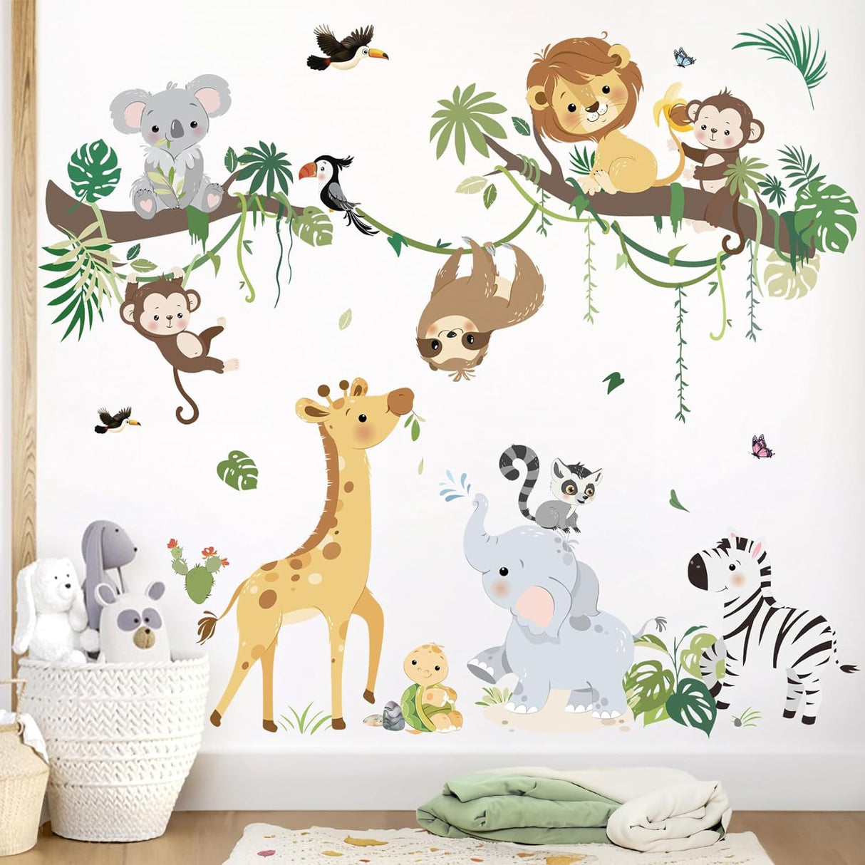 Decalmile Stickers Animales Selva para Habitaciones Infantiles
