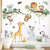 Decalmile Stickers Animales Selva para Habitaciones Infantiles