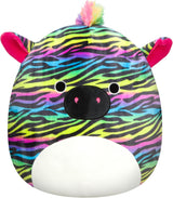 Peluches  Squishmallows Zebra a rayas de neón de 14 pulgadas