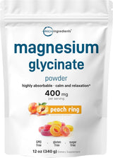 Polvo de Magnesio, 12oz, Sin Azúcar, Vegano, Dulce de Durazno