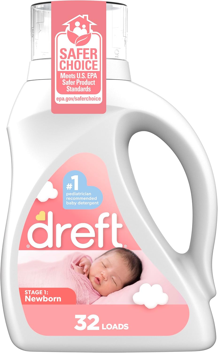 Dreft Etapa 1: Detergente líquido para ropa para bebés recién nacidos, 32 cargas de 46 onzas líquidas (el embalaje puede variar)