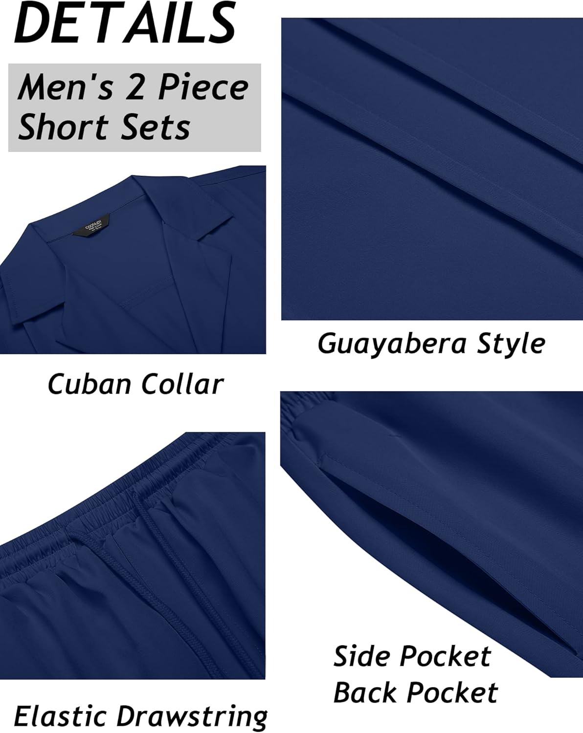 Conjunto deportivo corto de 2 piezas para hombre, informal