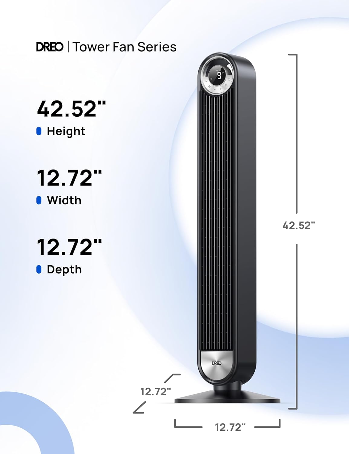 Ventilador Dreo Ultra Silencioso 9 Velocidades Oscilante 26ft/s