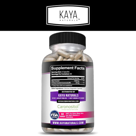 Kaya Naturals Myo & D-Chiro Inositol Plus, 60 cápsulas