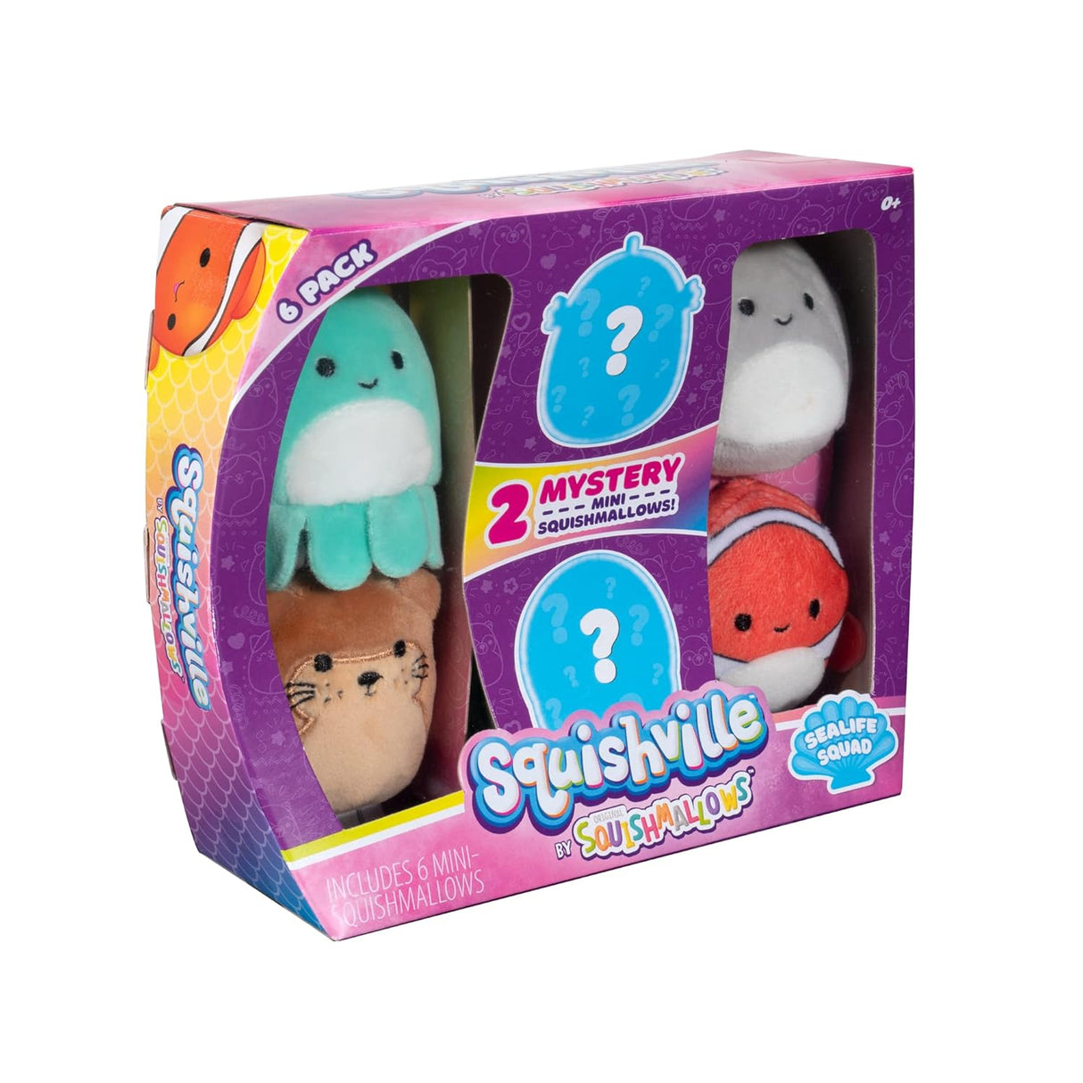 Squishville Mini Animales Marinos, Suave y Colorido, SQM0067