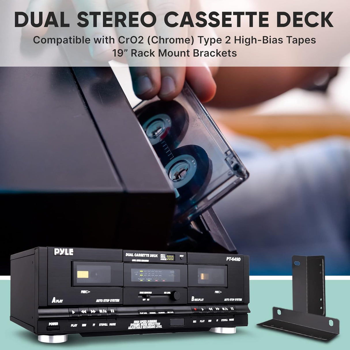 Grabadora de Cassette Pyle USA con Montaje en Rack y CrO2