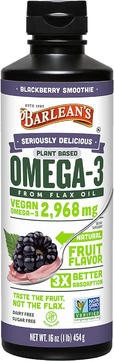 Aceite de Linaza Barlean's, Omega 3 6 9, 16 oz, Vegano