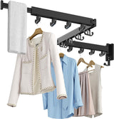 Tendedero de Pared Plegable con Ganchos para Ropa