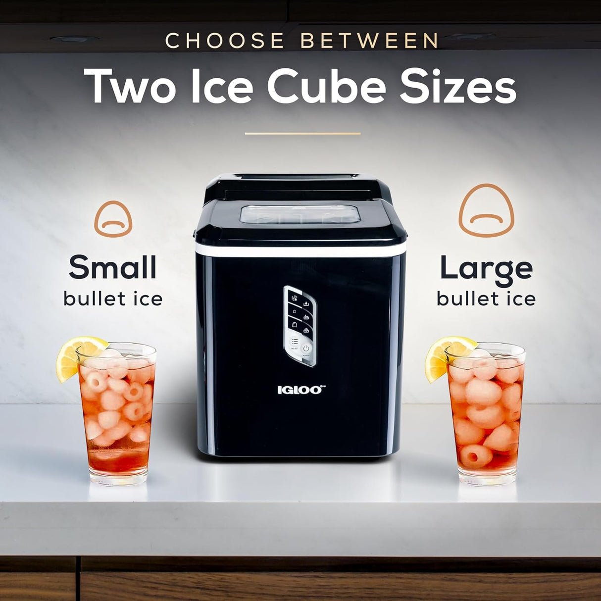 Máquina de Hielo Igloo, 26 lbs en 24h, Auto-limpieza, Countertop