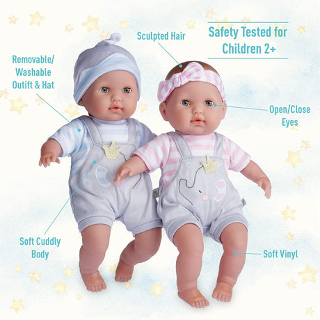 Muñecas Bebé de Cuerpo Blando Berenguer 30050 TWINS - 12 Piezas