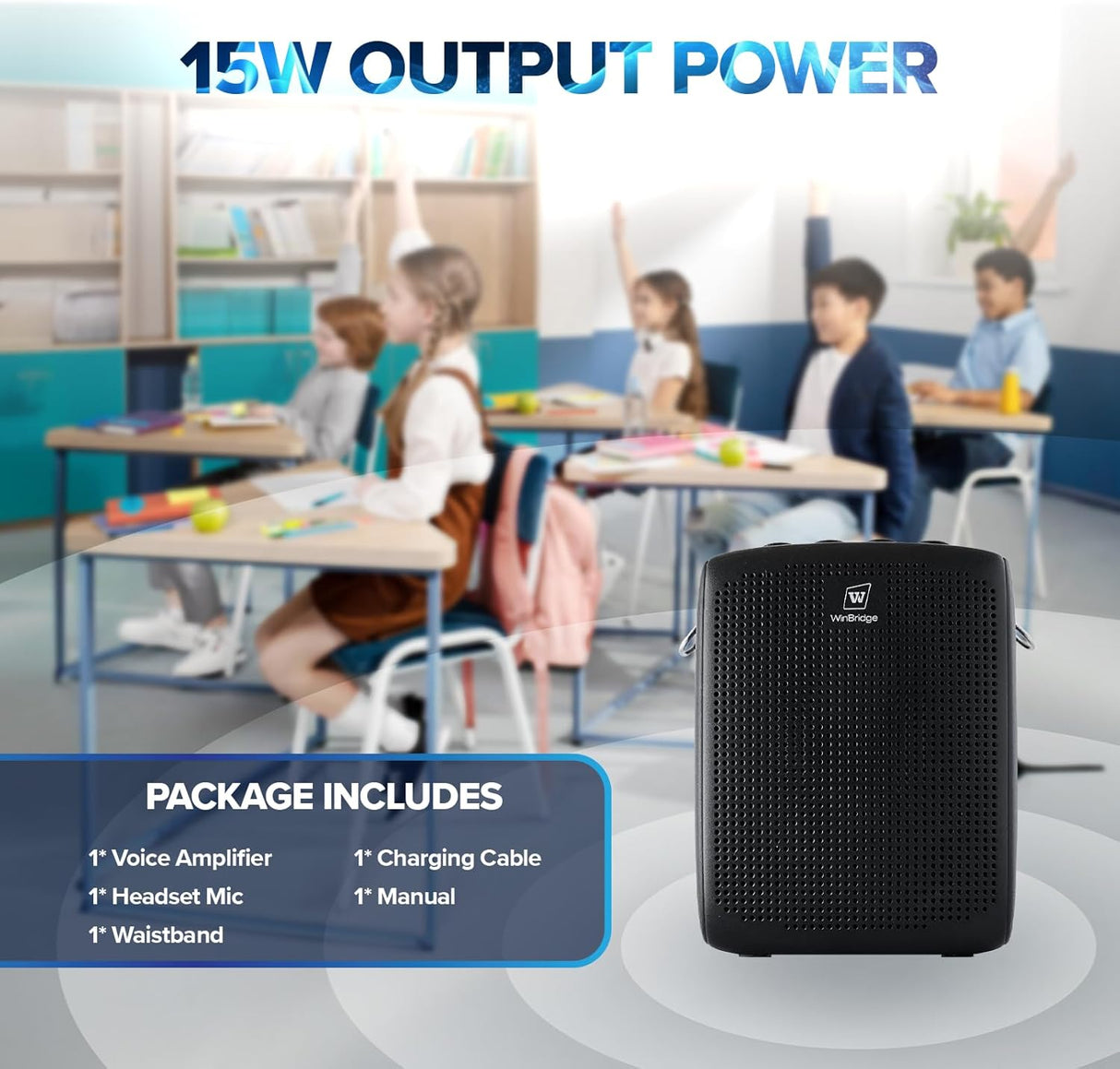 Amplificador de voz portátil con micrófono y altavoz Bluetooth