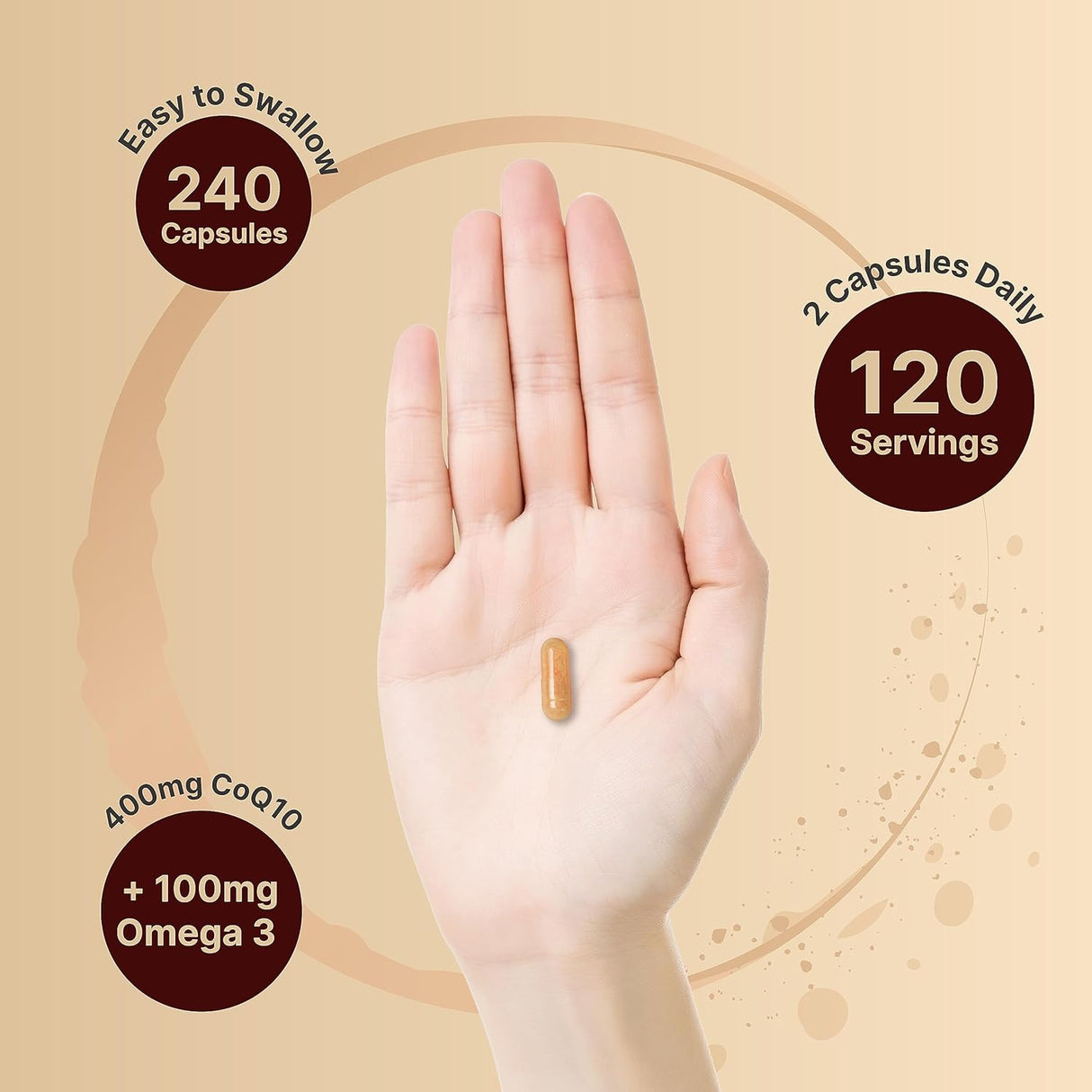 Suplemento CoQ10 400mg NatureBell, Omega 3, 240 Cápsulas