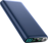Cargador portátil de 38800 mAh pantalla LCD azul