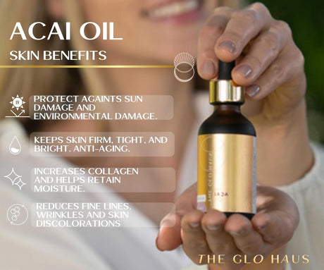 Aceite de Açaí Puro Prensado en Frío Antioxidante para Piel y Cabello