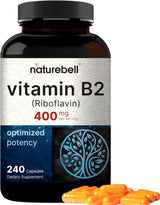 Suplemento Vitamina B2 Riboflavina 400 mg por  240 cápsulas