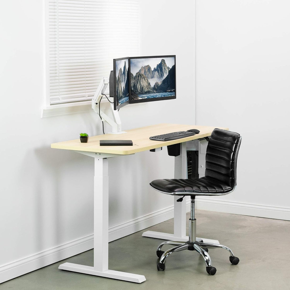 Soporte Doble de Monitor VIVO, Brazo Neumático, STAND-V102OW