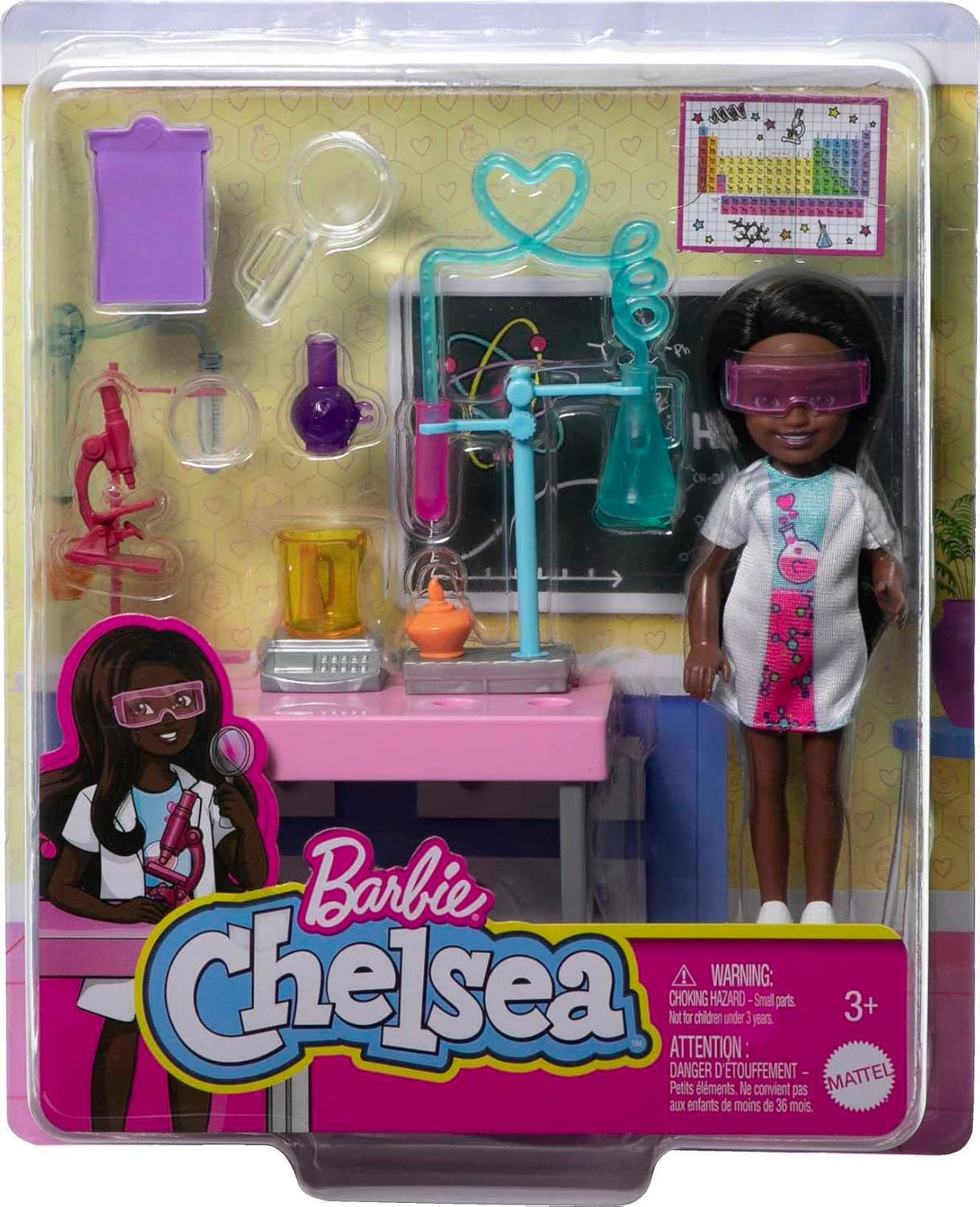 Barbie Chelsea Muñeca Científica con Set de Química y Accesorios