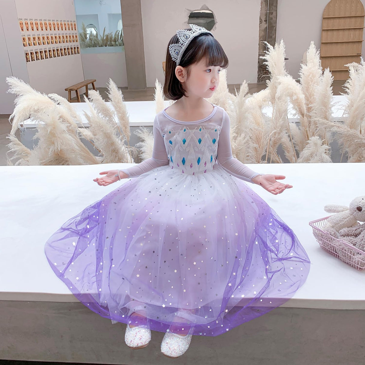 Disfraz de Elsa, Disney, vestido largo con accesorios, Halloween