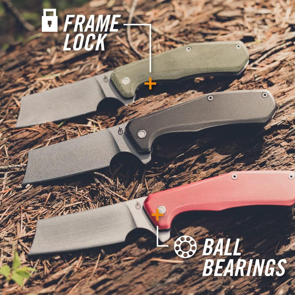Cuchillo plegable de bolsillo color oliva micarta