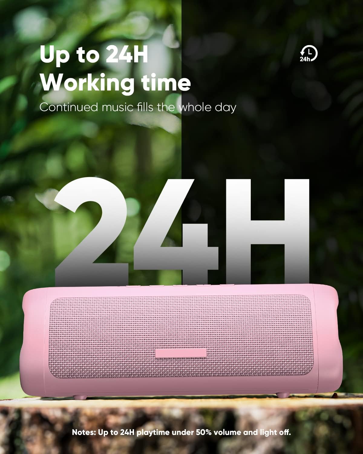 Altavoz IPX5 con sonido HD y hasta 24 horas de reproducción