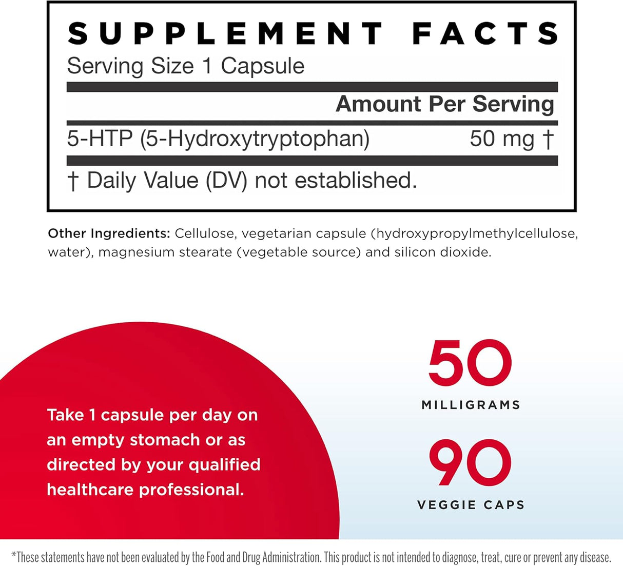 Suplemento Jarrow Formulas 5-HTP 0.00176 oz HTP50 90 capsula