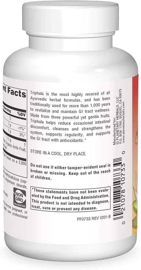 Suplementos Planetary Herbals Triphala Gold 550 mg 60 cap