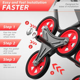 Carretilla de Escalera 440lb, Carro Plegable, 6 Ruedas, Modelo X