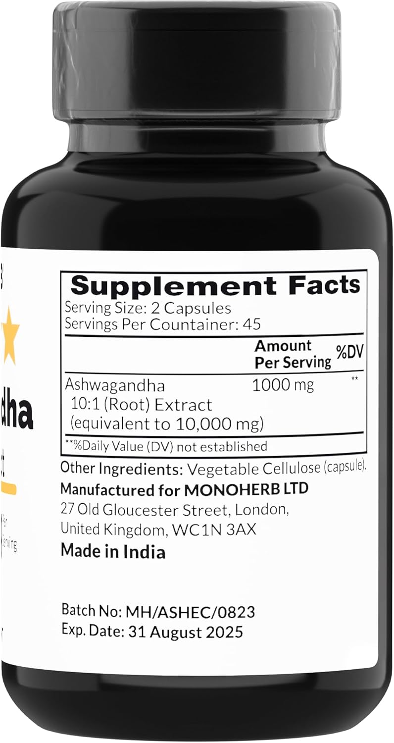 Extracto de Ashwagandha 1000 mg - 90 Cápsulas Vegetarianas
