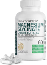 Bronson Magnesio Glicinato 200mg, Alta Absorción, 60 Cápsulas
