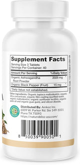 Suplementos de Ashwagandha NaturoBliss 2025mg 120 Tabletas