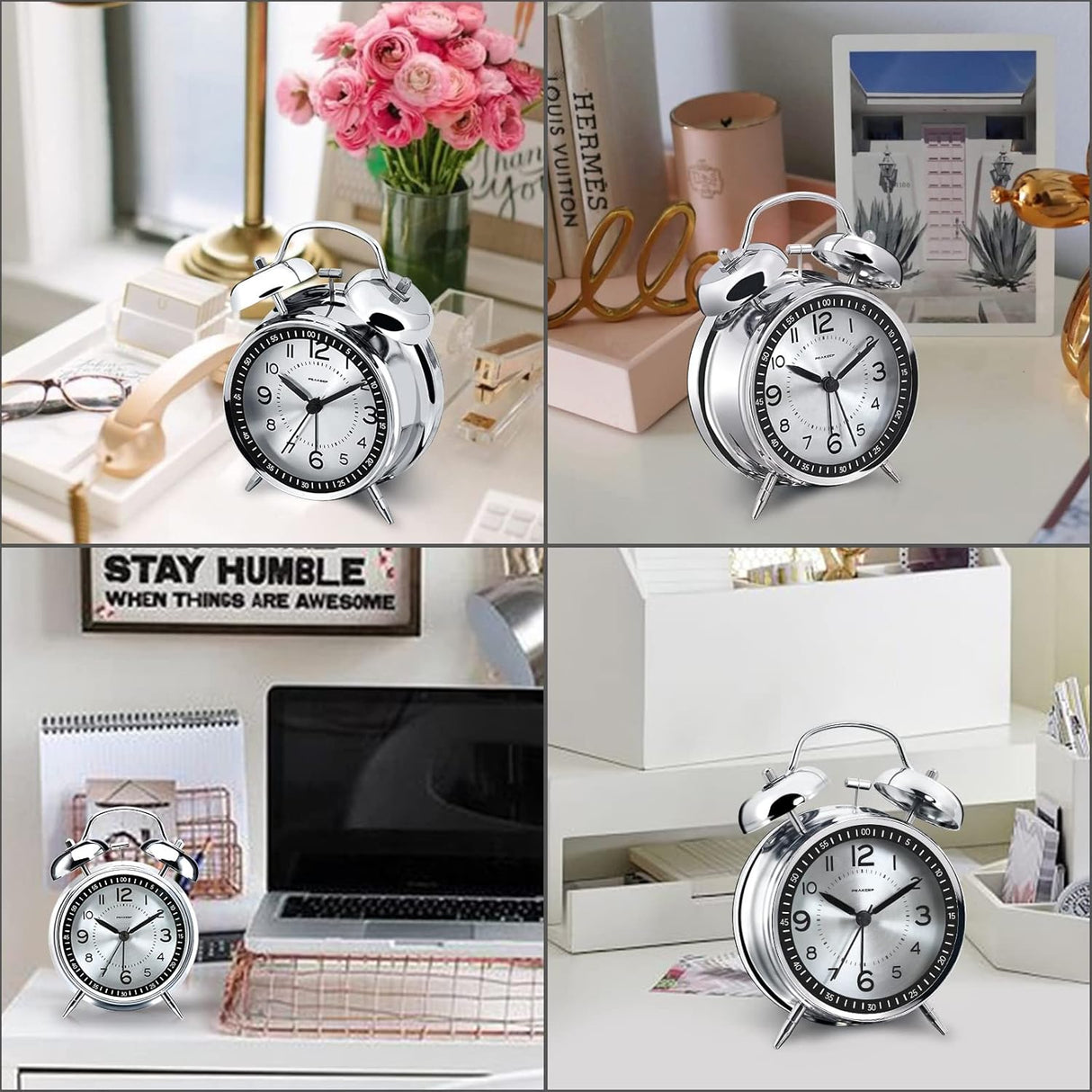 Reloj Despertador Fuerte para Dormilones, Campanas Dobles