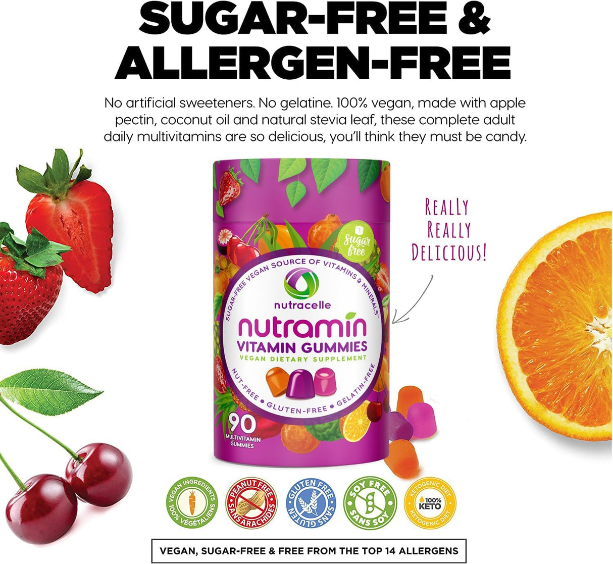 Multivitamínicas veganas cetogénicas diarias con vitamina C