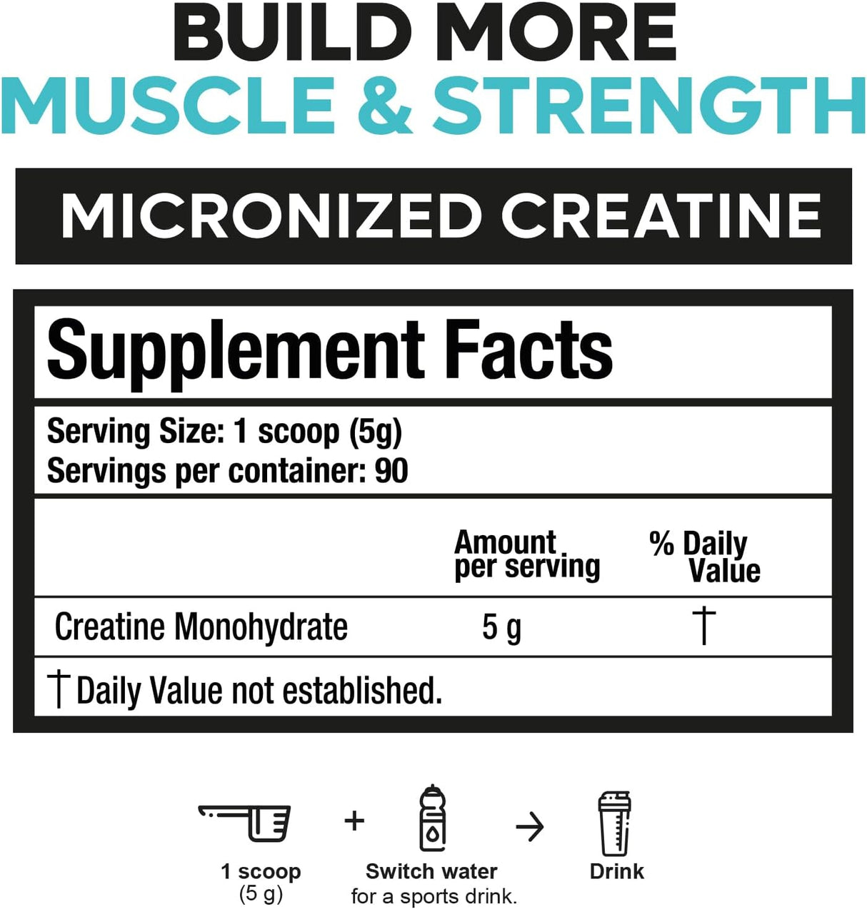 Valara Creatina Monohidrato Micronizado 450g, Vegan, Keto
