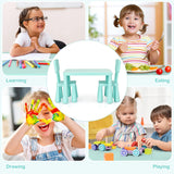 Juego de mesa y silla para niños 3 piezas de plástico