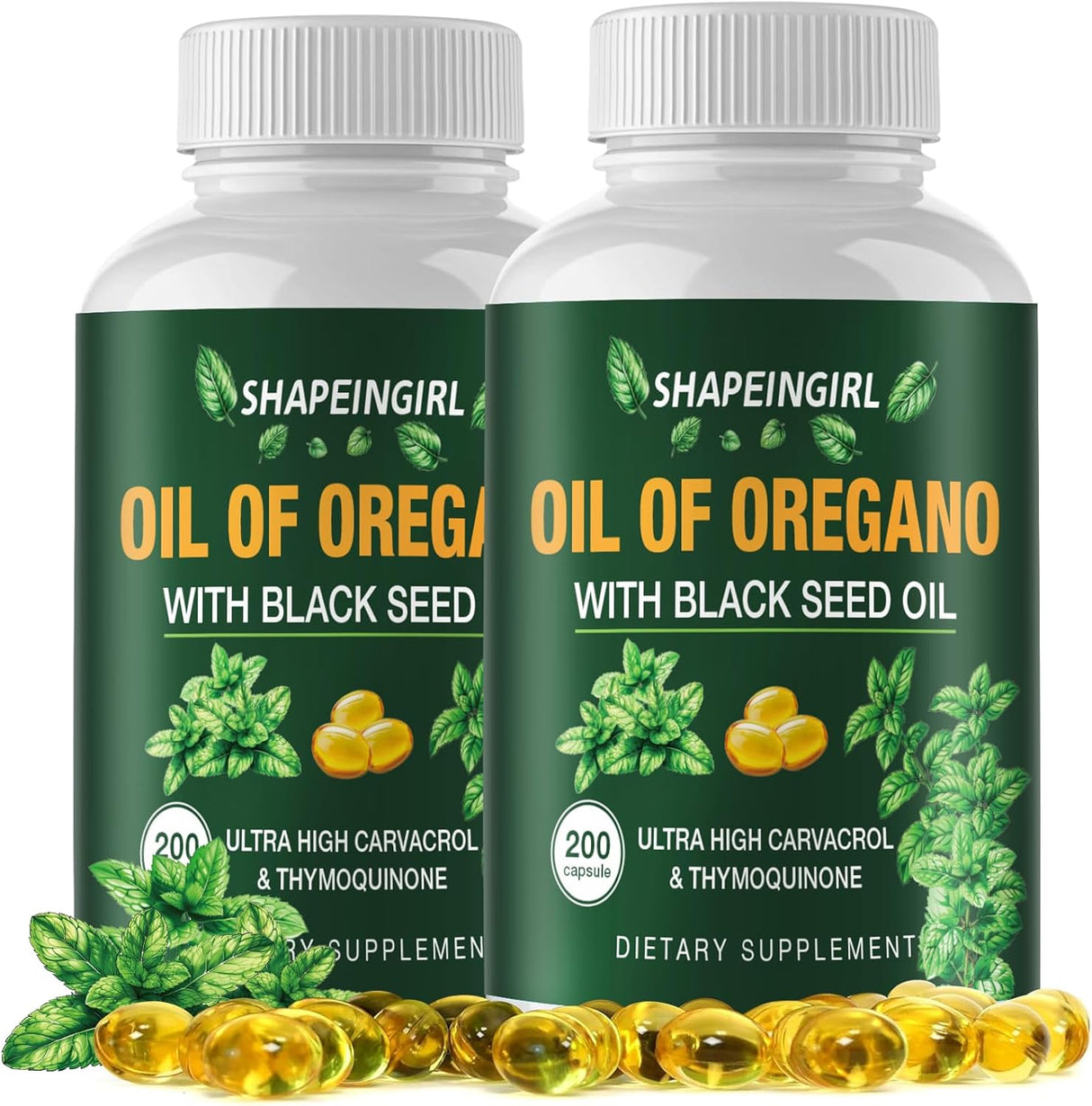 Aceite de Orégano con Semilla Negra – Suplemento Orgánico, 400 cápsulas