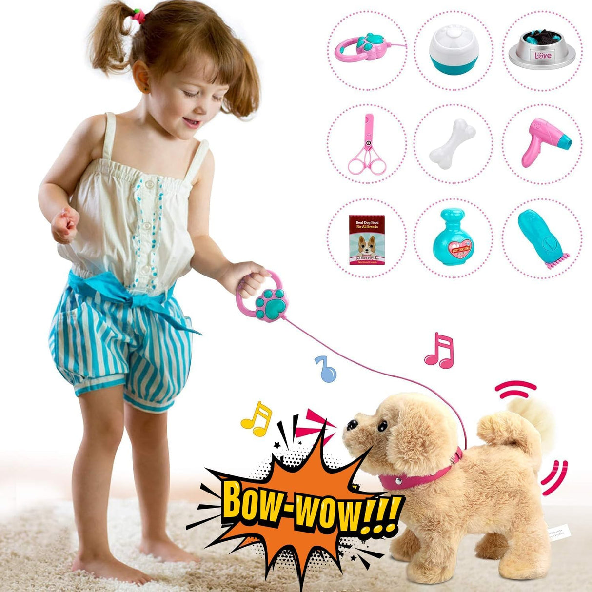 Peluche Interactivo Koonie Golden Retriever Repite y Ladra