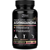 Suplemento Ashwagandha Complex  + rodiola rosa + cúrcuma 90u