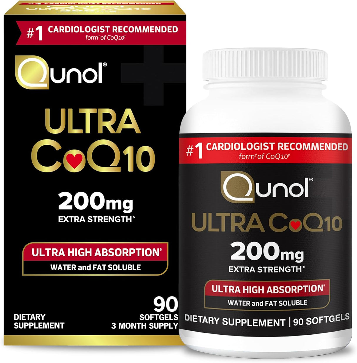 Qunol CoQ10 200mg Suplemento Antioxidante 90 cápsulas