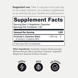Suplemento NAC 1300mg Toniiq - Alta Pureza y Bioavailable