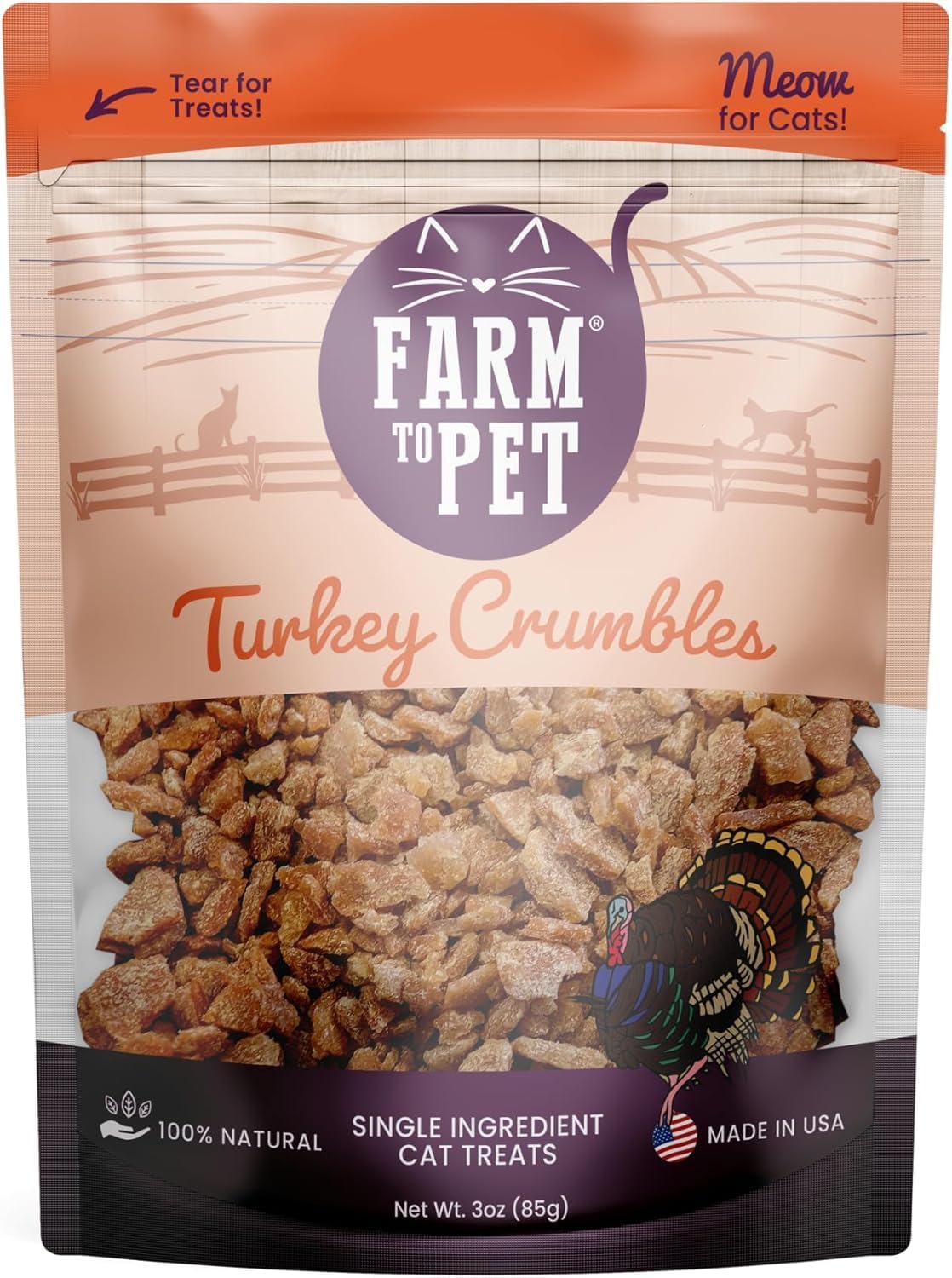 Crumbles de Pavo para Gatos | Delicias Saludables para Mascotas