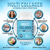 Collagen Multi Peptides Pills, belleza y salud, 120 cápsulas