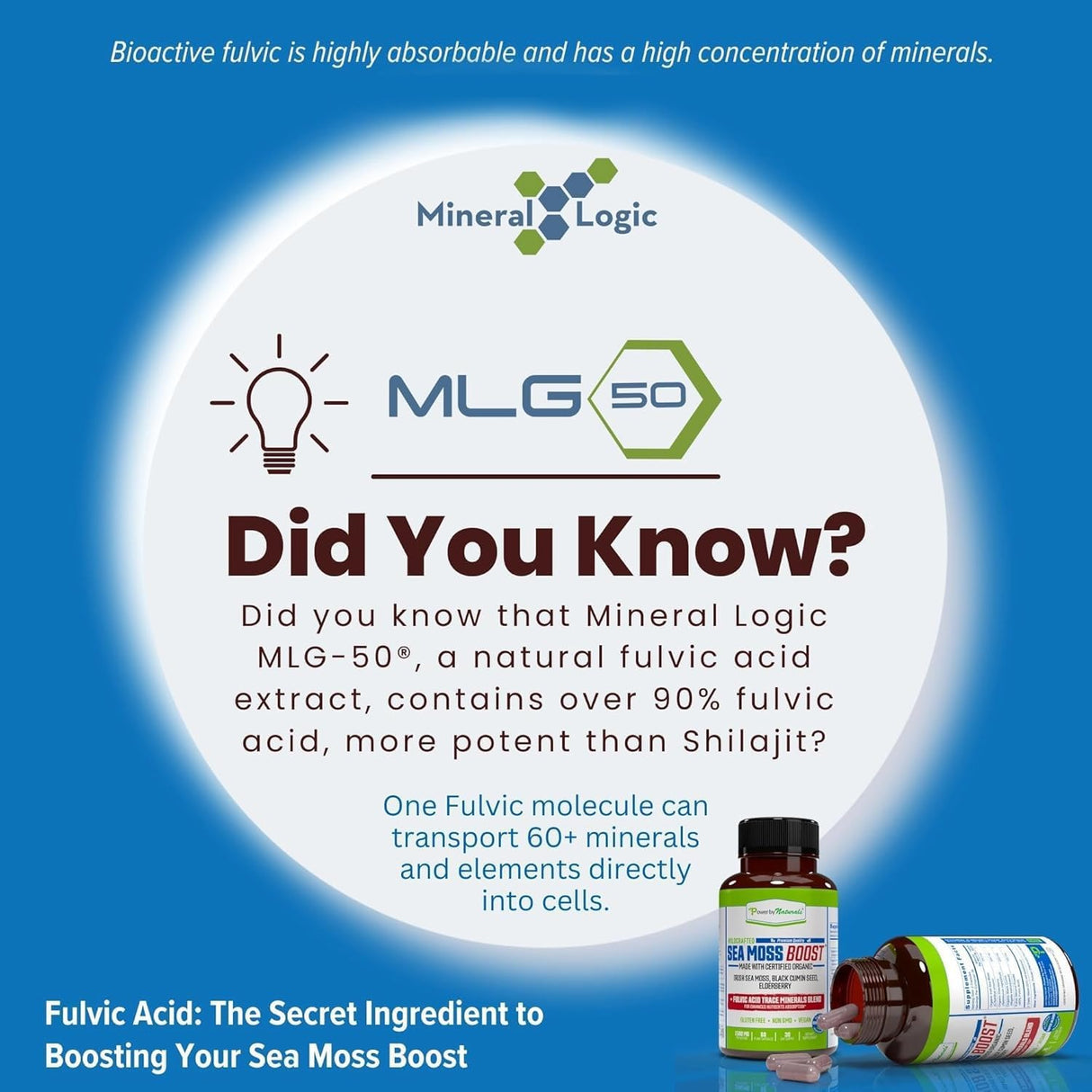 Power By Naturals Sea Moss Cápsulas Orgánicas con Aceite de Semilla Negra y Elderberry