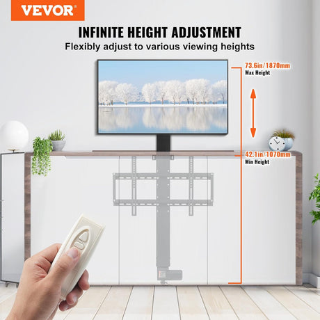 Soporte Elevador de TV VEVOR, Altura Ajustable, Control Remoto