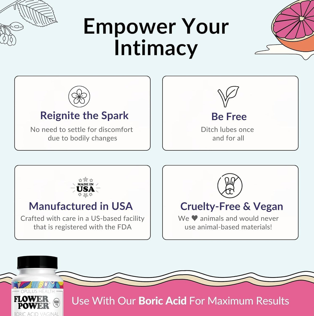 Suplemento She Juicy para la salud vaginal Flower Power