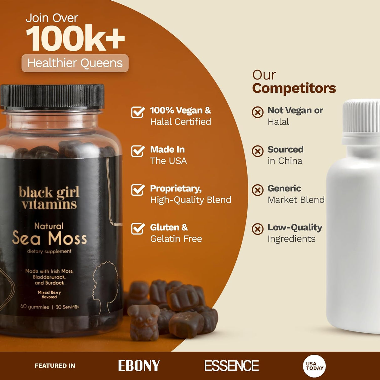 Vitaminas para chicas negras | Gominolas de Sea Moss | Irish SeaMoss 60