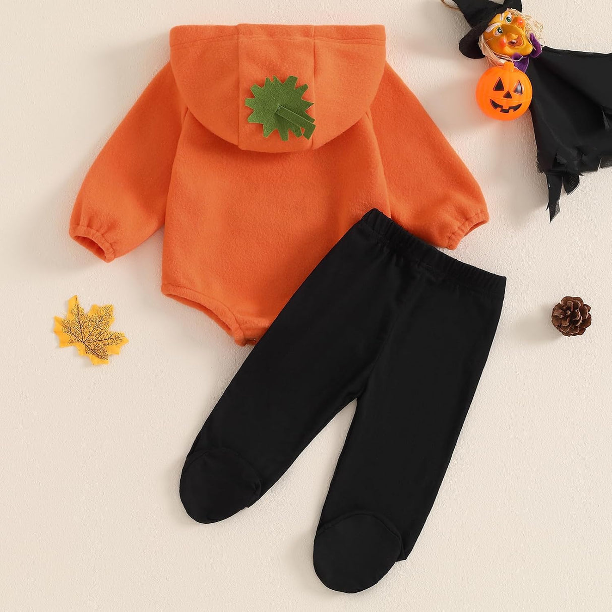 Disfraz de Pato Twopumpkin para Bebé, Romper y Leggings Rayados