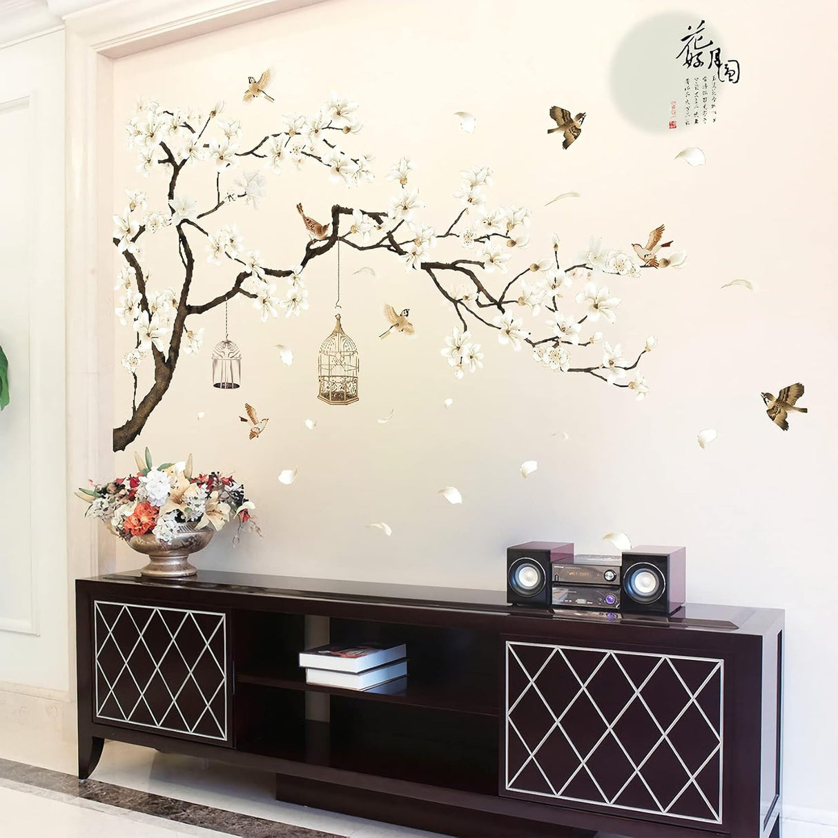 Pegatinas de Pared BWCXXZH, Murales de Flor de Cerezo 50x74